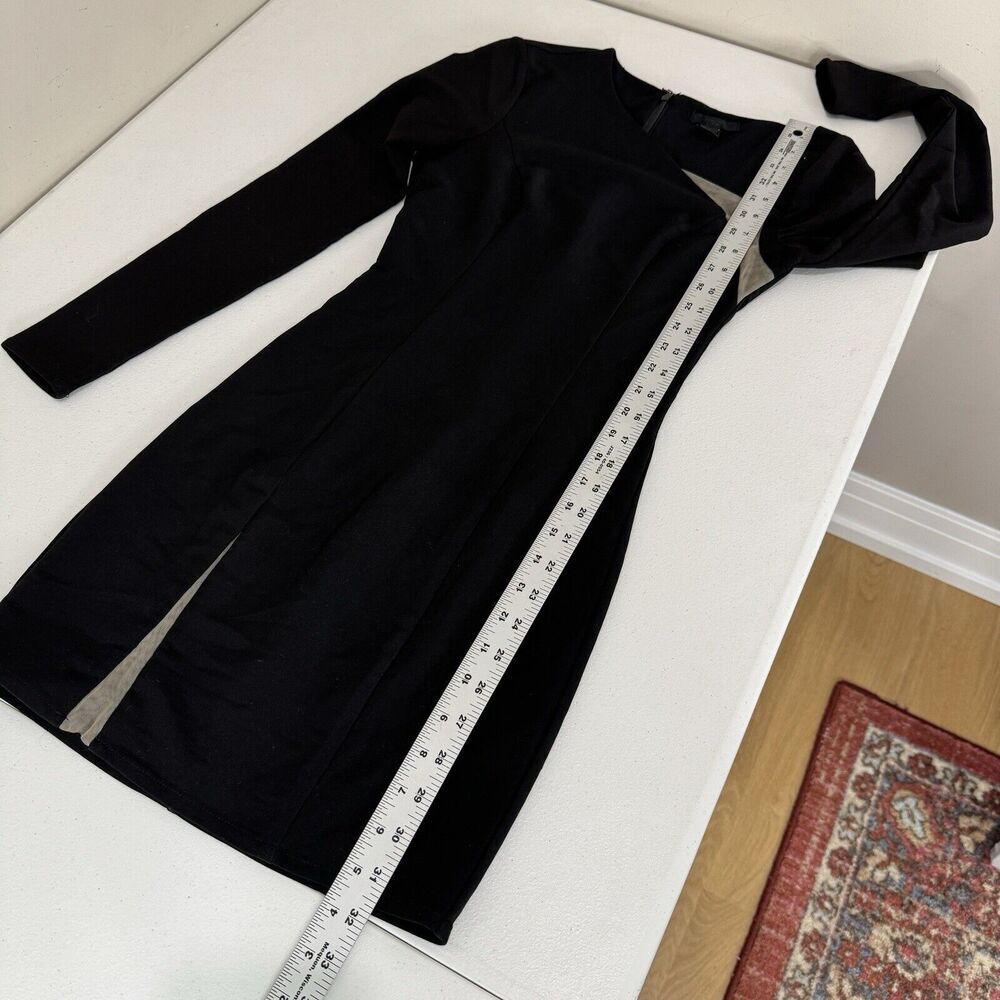 H:Ours Womens Dress Extra Small Black Fitted Asymmetrical Neckline Cocktail LBD - Picture 7 of 12